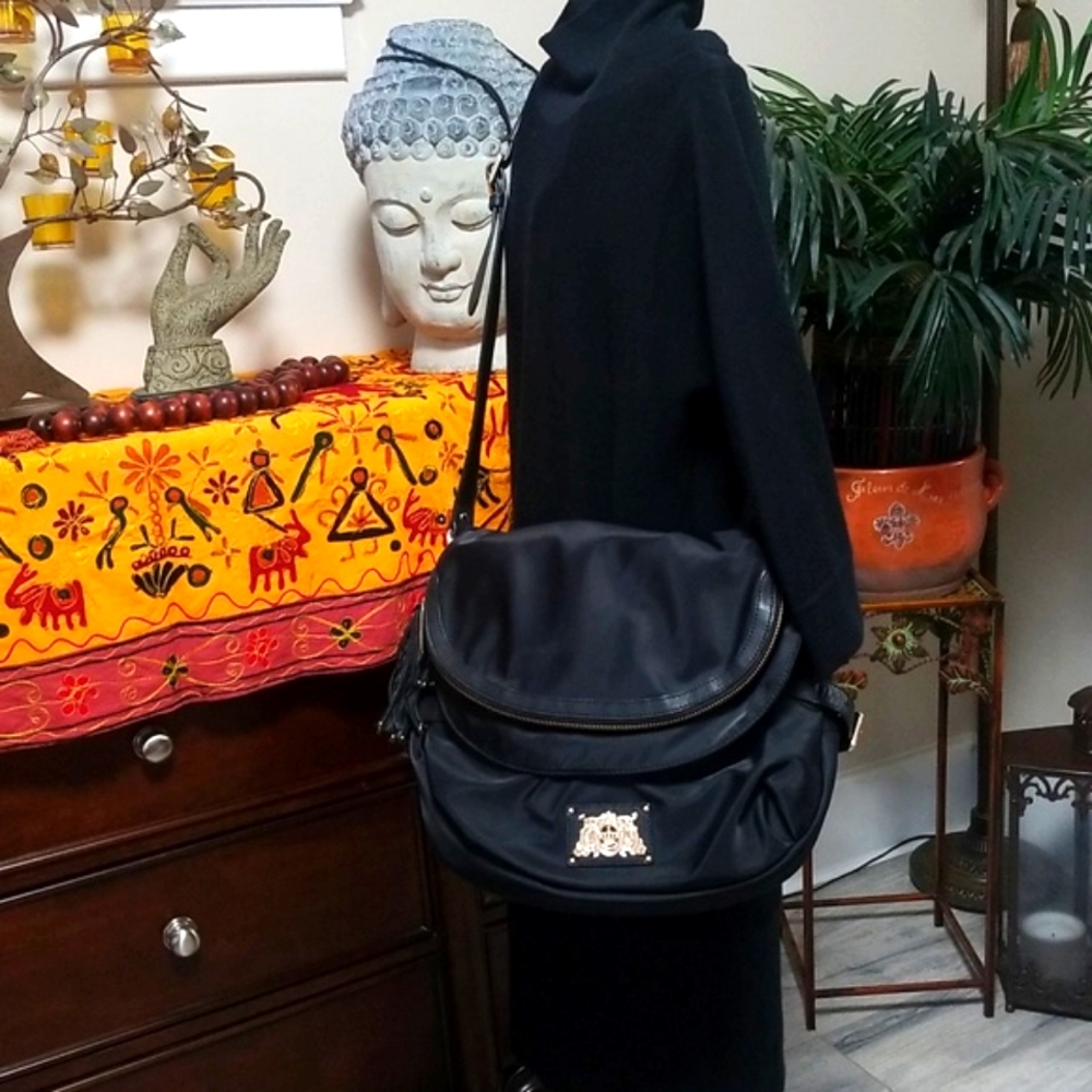 Juicy Couture Malibu Black Nylon Crossbody Bag.